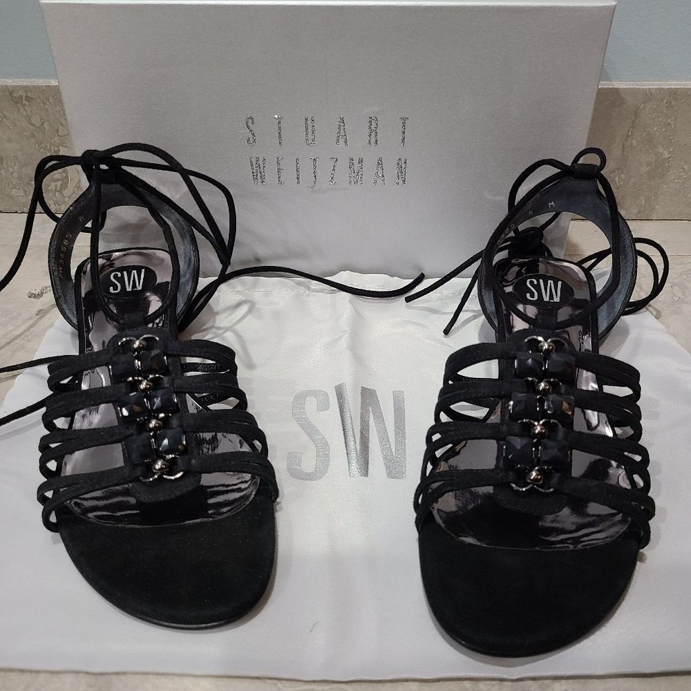 Stuart Weitzman Lace-up Jeweled Sandals DCDAYLIGHT